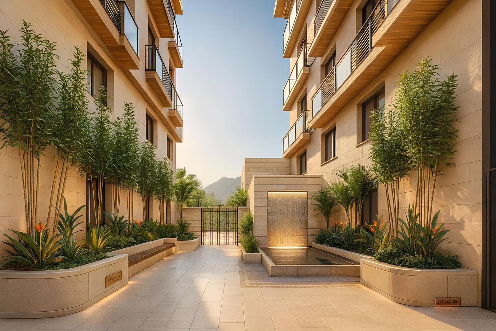 Vue extérieure du projet Gold Garden - Façade moderne