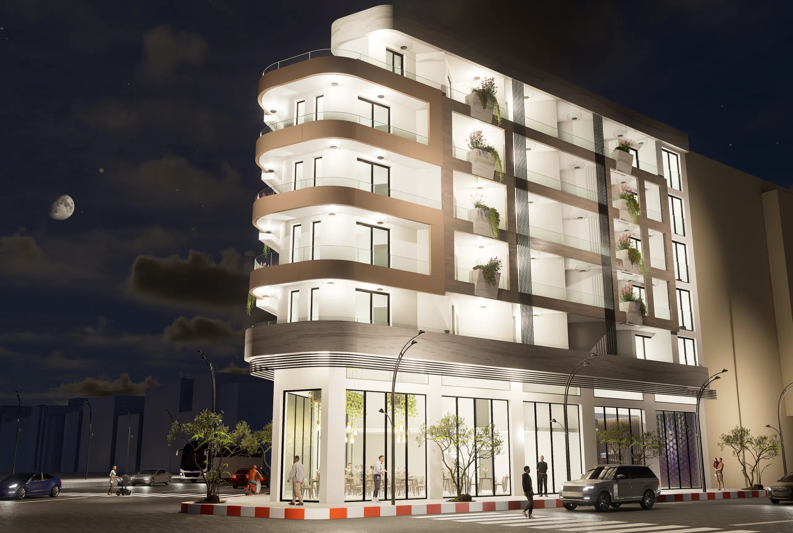 Zora, Façade et volumes architecturaux